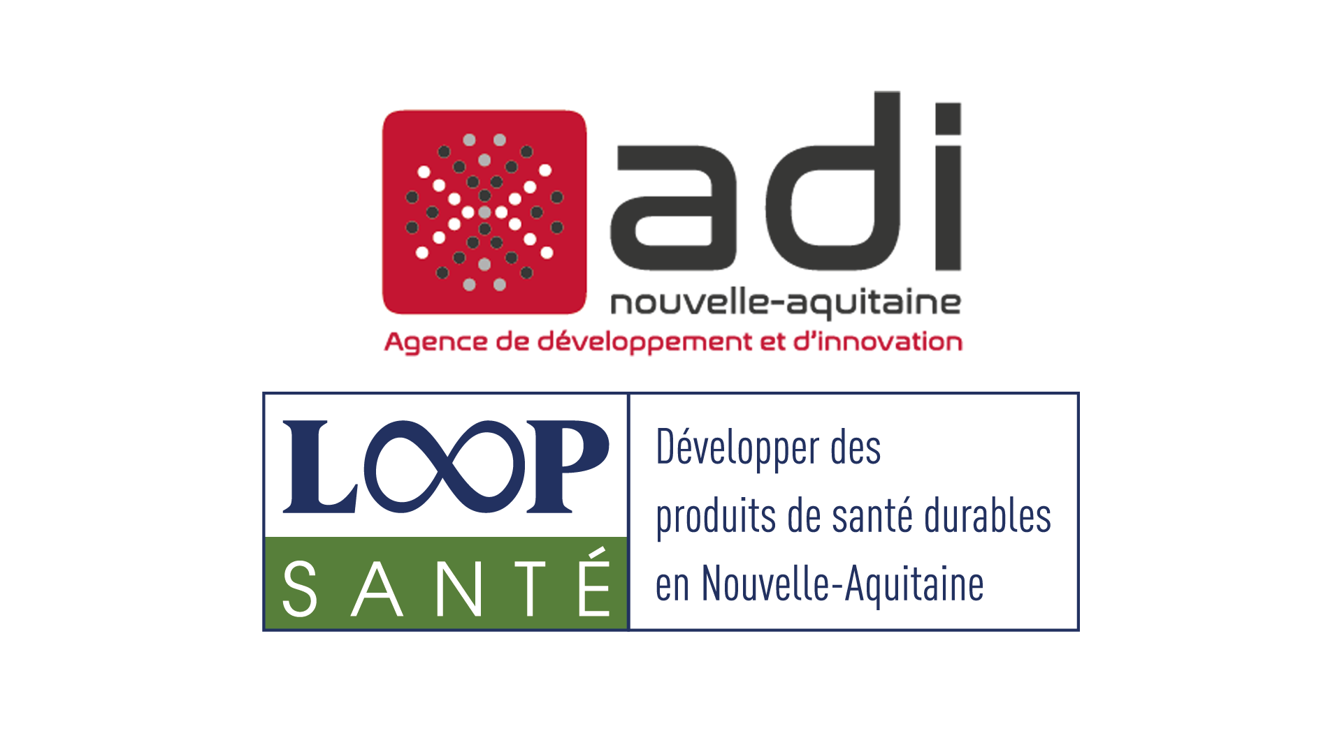 Logos ADI Nouvelle-Aquitaine & Loop Santé