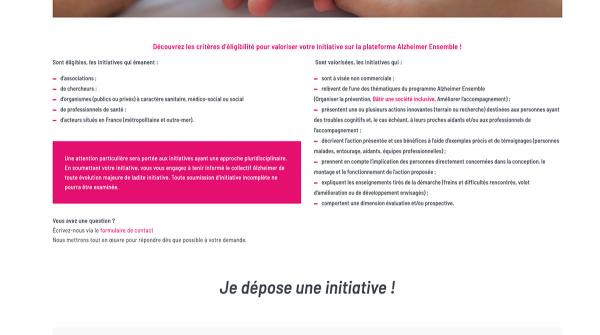 site alzheimer-ensemble.fr : participer à une initiative