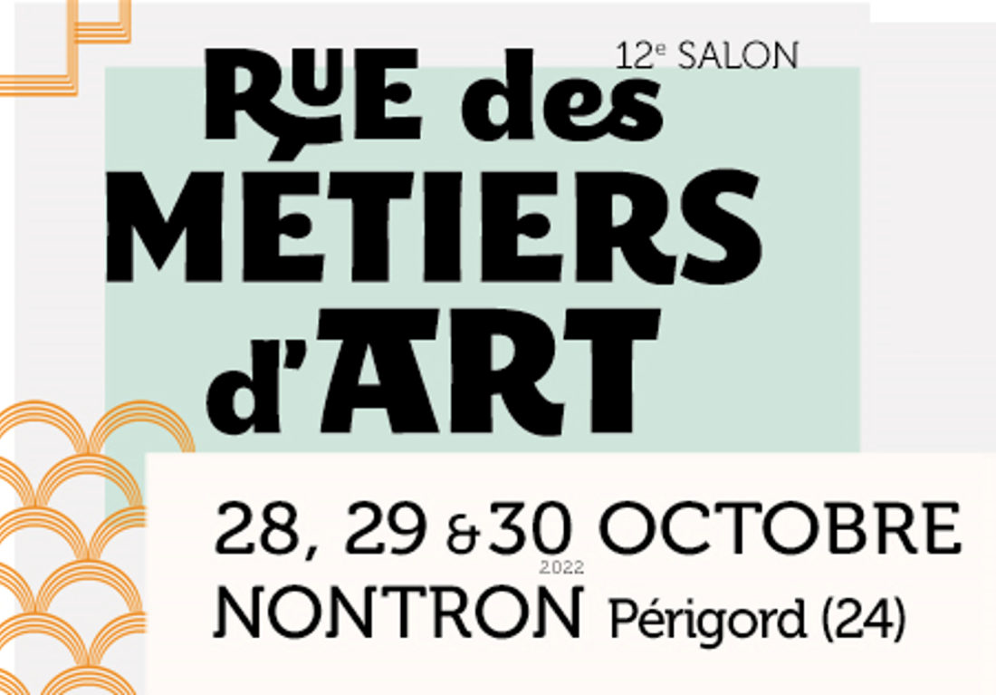 Affiche de la 12ème édition de la Rue des Métiers d'Art en Nouvelle-Aquitaine à Nontron