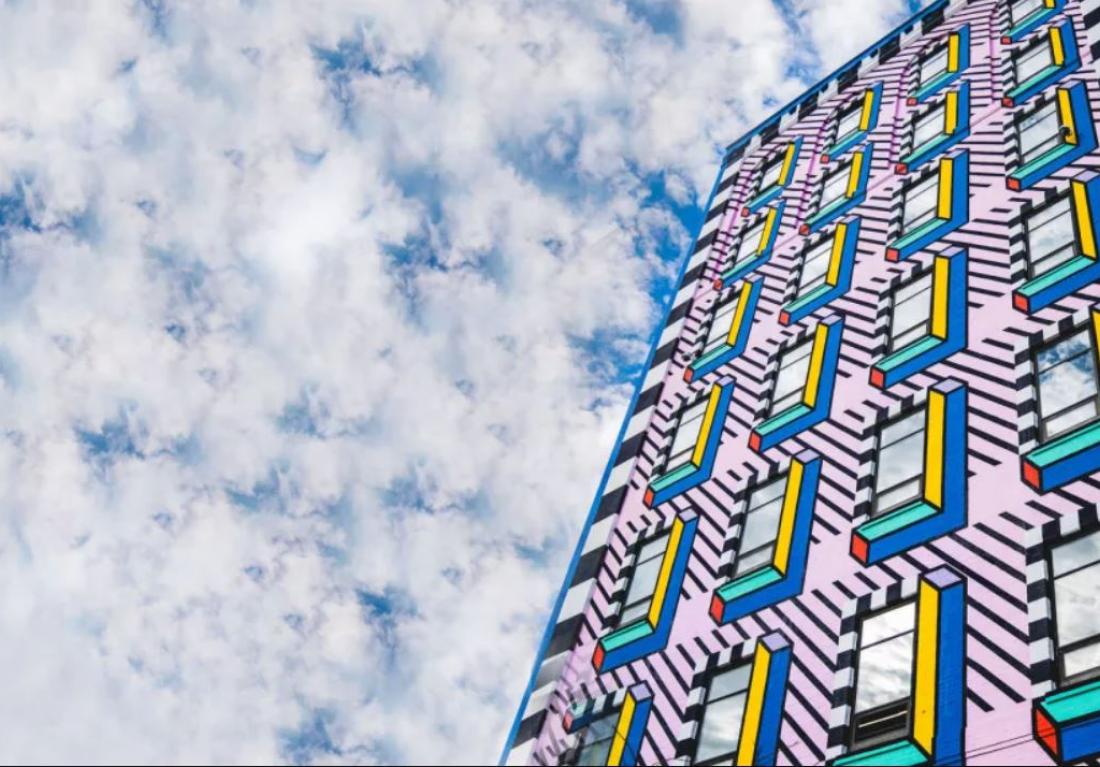 Mural by Camille Walala at Industry City