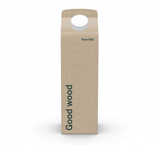 Emballage Elopak avec du bois responsable